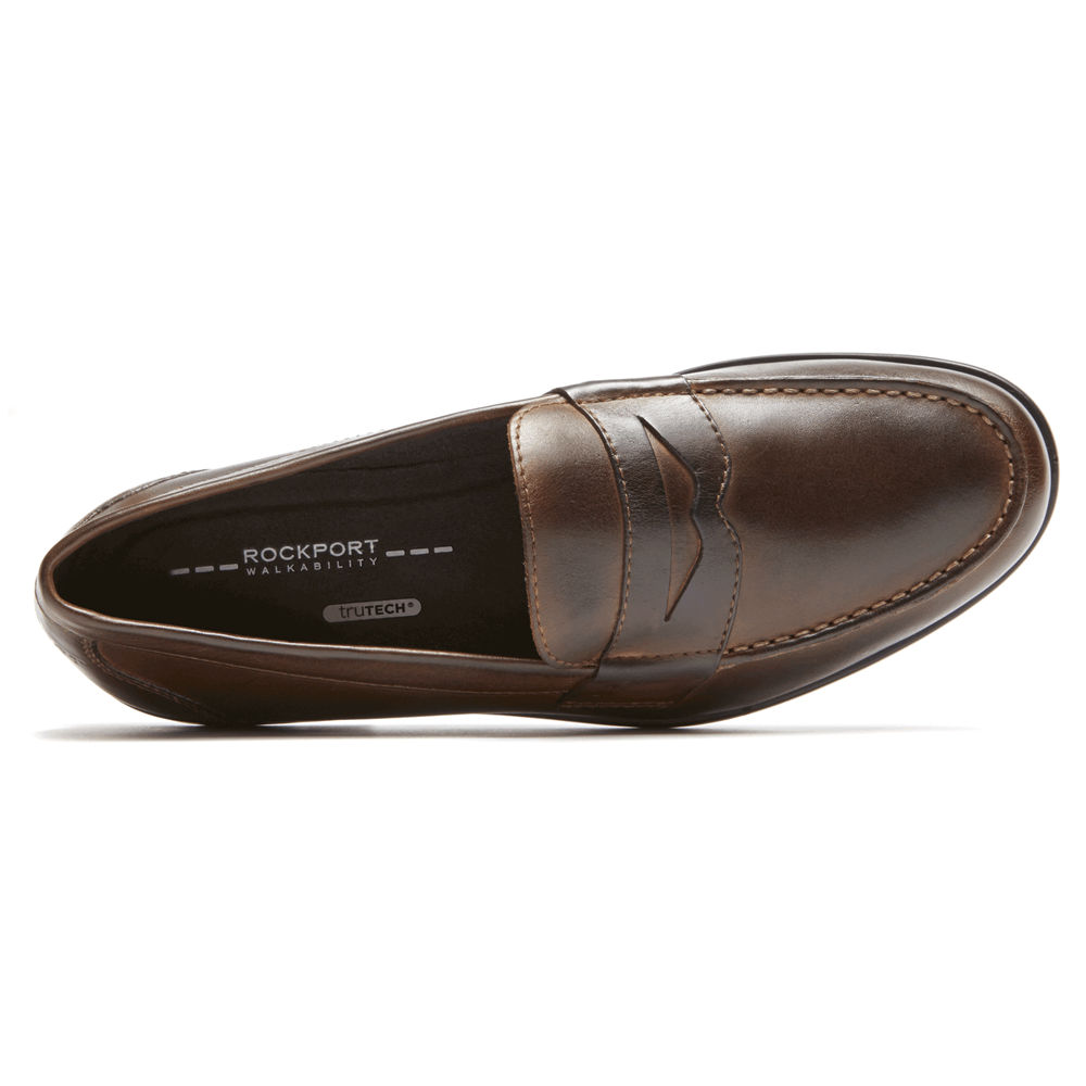 Rockport Loafers For Mens Dark Brown - Classic Penny - OA3287146